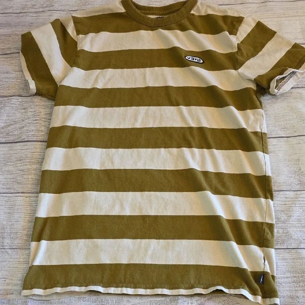 Vans Green and Cream Short Sleeve Tee